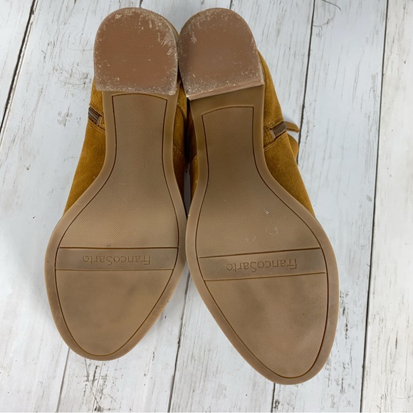 Franco Sarto Womens Ankle Boots Size 10 Brown Suede Leather Heeled Bootie - Picture 8 of 9